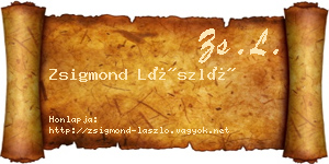 Zsigmond László névjegykártya
